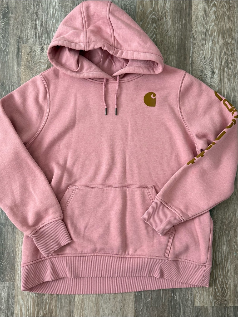 Women’s Carhartt Dusty Pink Hoodie with Gold Logo
